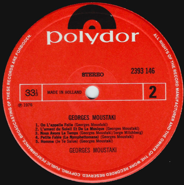 Georges Moustaki : Moustaki (LP, Album, Gat)