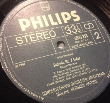 Concertgebouworkest, Bernard Haitink, Anton Bruckner : Sinfonie Nr. 7 (LP, RE)