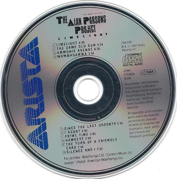 The Alan Parsons Project : Limelight - The Best Of Vol. 2 (CD, Comp, RE)