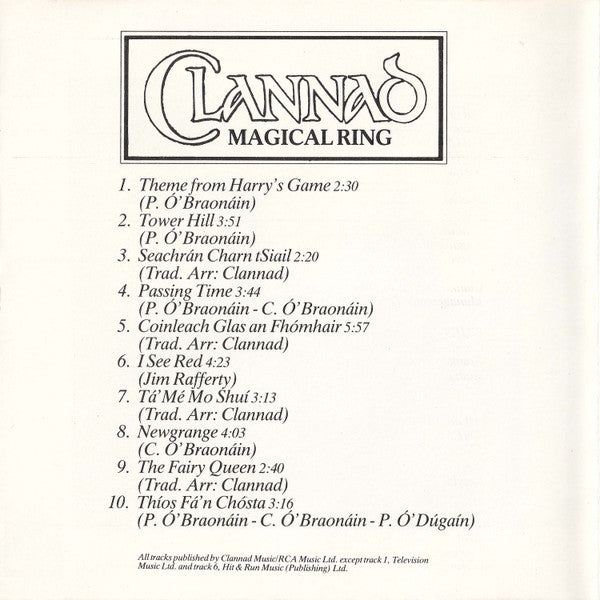Clannad : Magical Ring (CD, Album, RE)