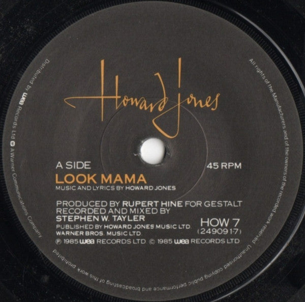Howard Jones : Look Mama (7", Single, PRS)