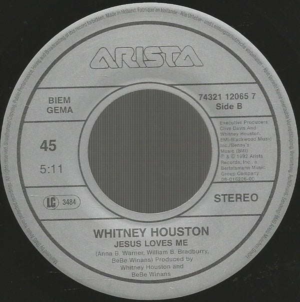 Whitney Houston : I Will Always Love You (7", Single)