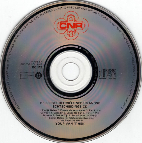 Youp van 't Hek : De Eerste Officiële Nederlandse Echtscheidings C.D. (CD, Album)