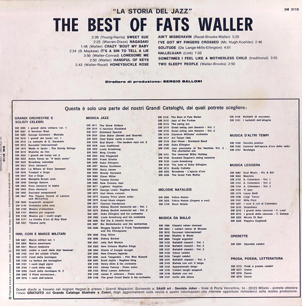 Fats Waller : The Best Of Fats Waller (LP, Album, Comp)