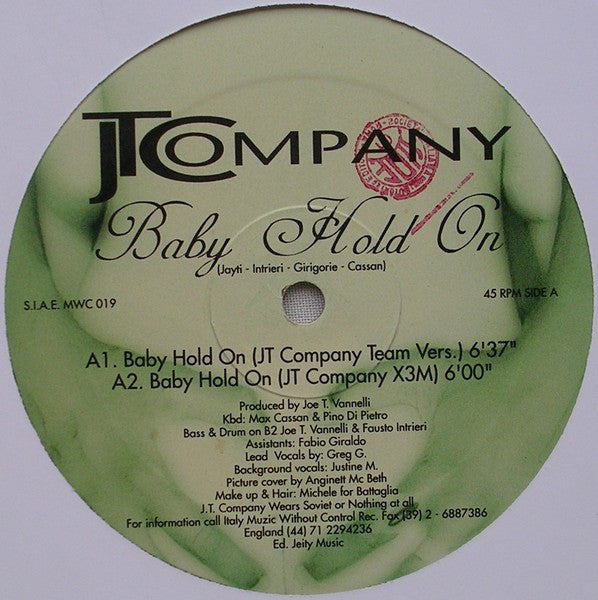 JT Company : Baby Hold On (12")