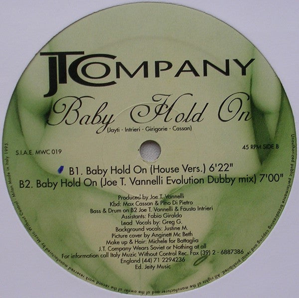 JT Company : Baby Hold On (12")