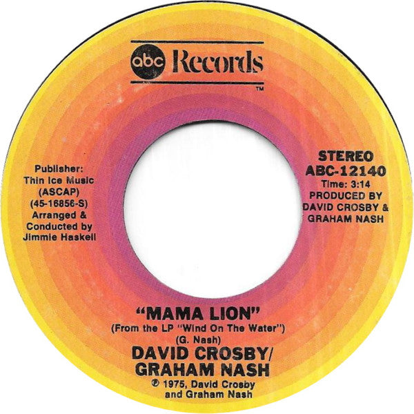 Crosby & Nash : Carry Me (7")