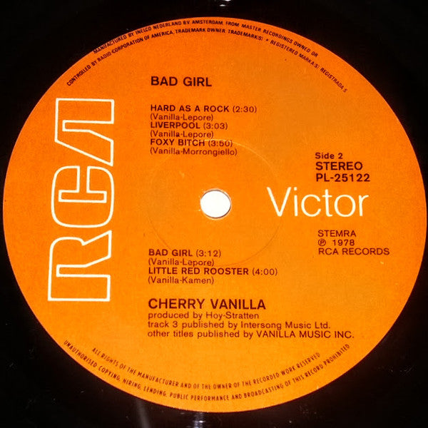 Cherry Vanilla : Bad Girl (LP, Album)