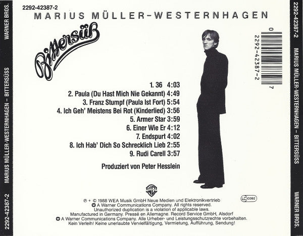 Marius Müller-Westernhagen : Bittersüß (CD, Album)