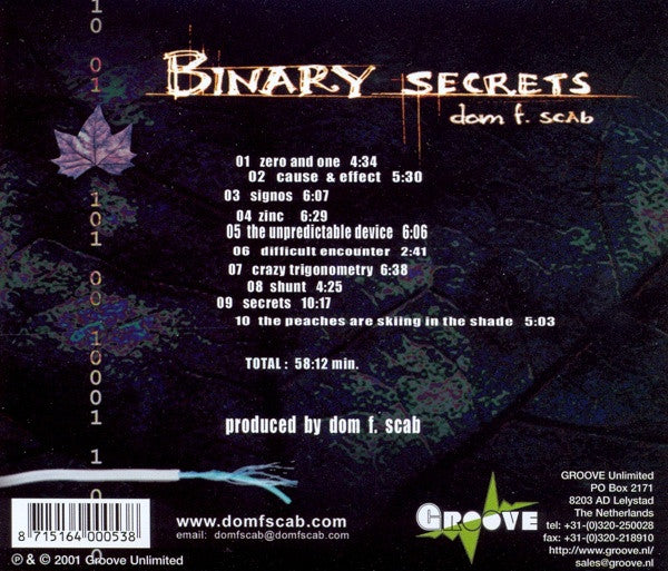 Dom F. Scab : Binary Secrets (CD, Album)