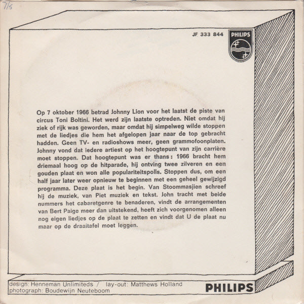 Johnny Lion : Stoommasjien (7", Single)