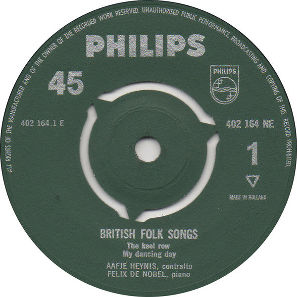 Aafje Heynis, Felix De Nobel : British Folksongs (7", EP)