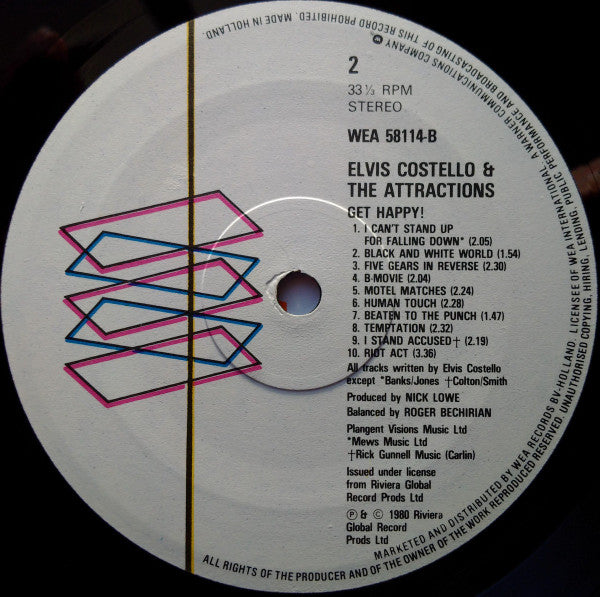 Elvis Costello & The Attractions : Get Happy! (LP, Album)