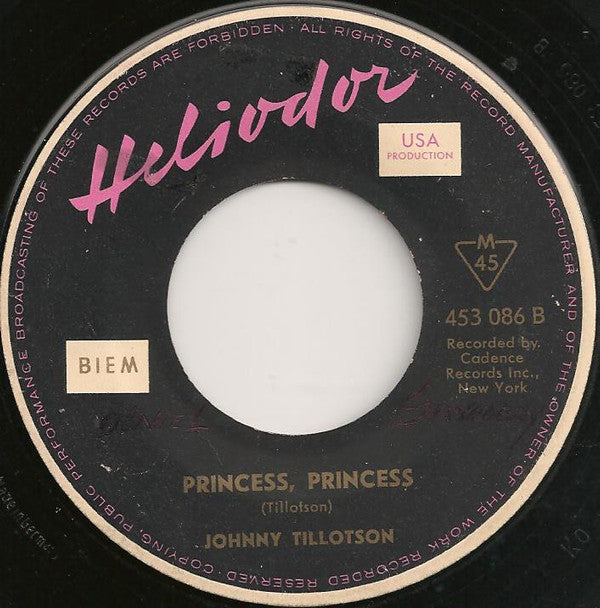 Johnny Tillotson : Poetry In Motion (7", Single)