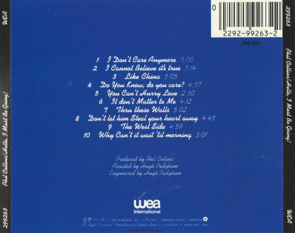Phil Collins : Hello, I Must Be Going! (CD, Album, Tar)