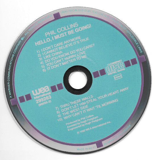 Phil Collins : Hello, I Must Be Going! (CD, Album, Tar)