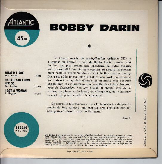 Bobby Darin : What'd I Say / I Got A Woman (7", EP)