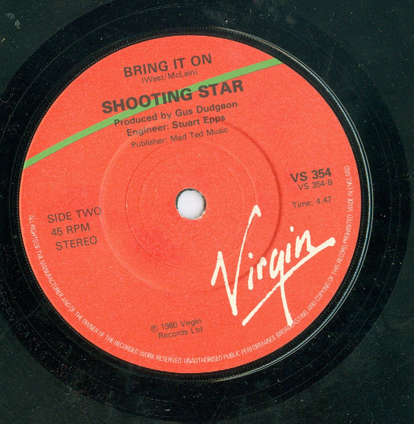 Shooting Star (4) : Wild In The Streets (7", Single)
