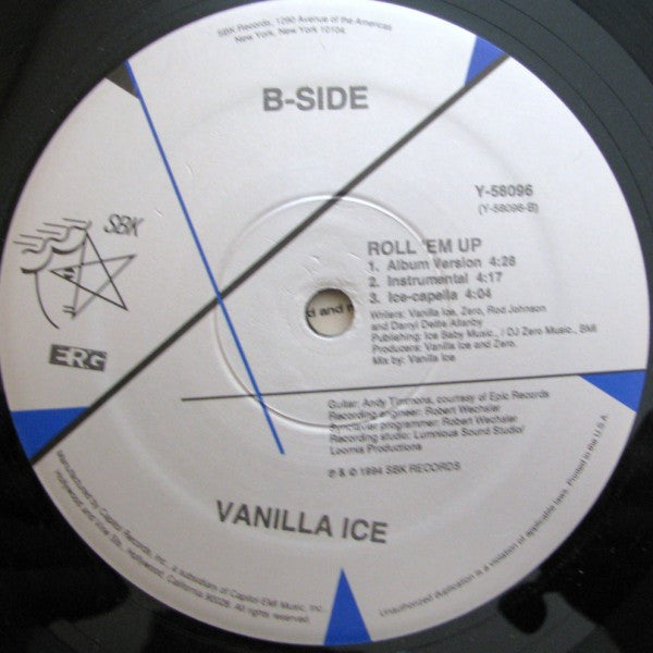 Vanilla Ice : Roll 'Em Up (12", Single)