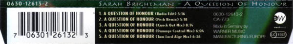 Sarah Brightman : A Question Of Honour (CD, Maxi)