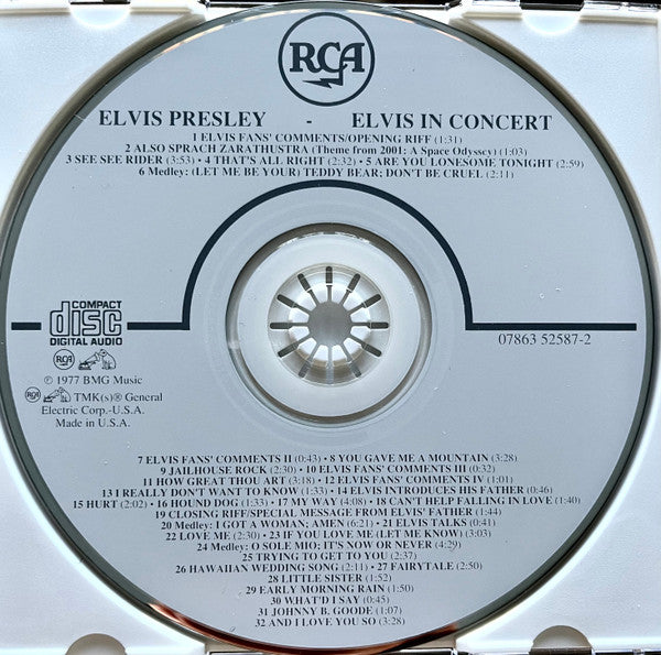 Elvis Presley : Elvis In Concert (CD, Album, RE, RM)