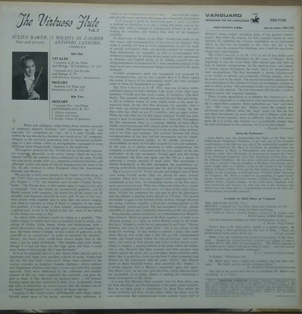 Julius Baker, Zagrebački Solisti : The Virtuoso Flute Volume 2 (LP)