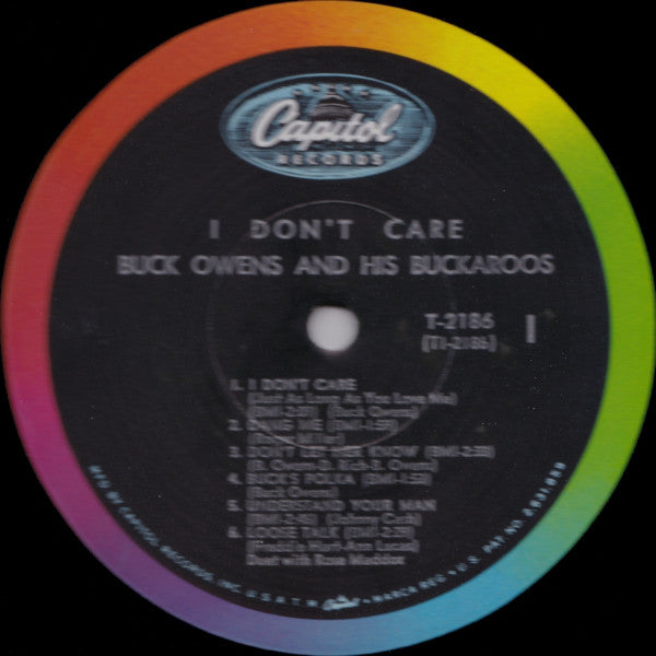 Buck Owens And His Buckaroos : I Don't Care (LP, Album, Mono, Scr)