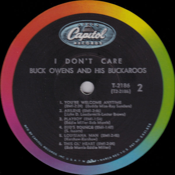 Buck Owens And His Buckaroos : I Don't Care (LP, Album, Mono, Scr)