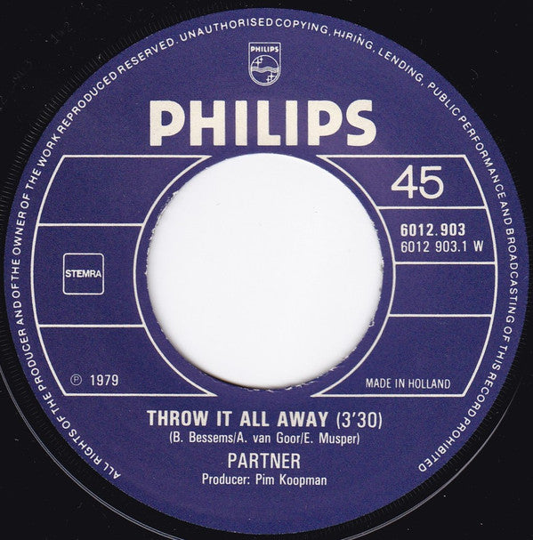 Partner : Throw It All Away  (7", Single)