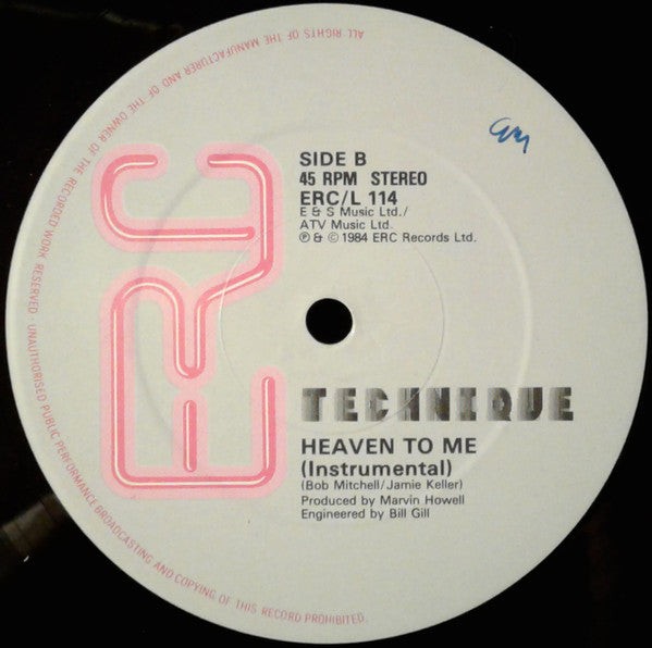 Technique (7) : Heaven To Me (12", Single)