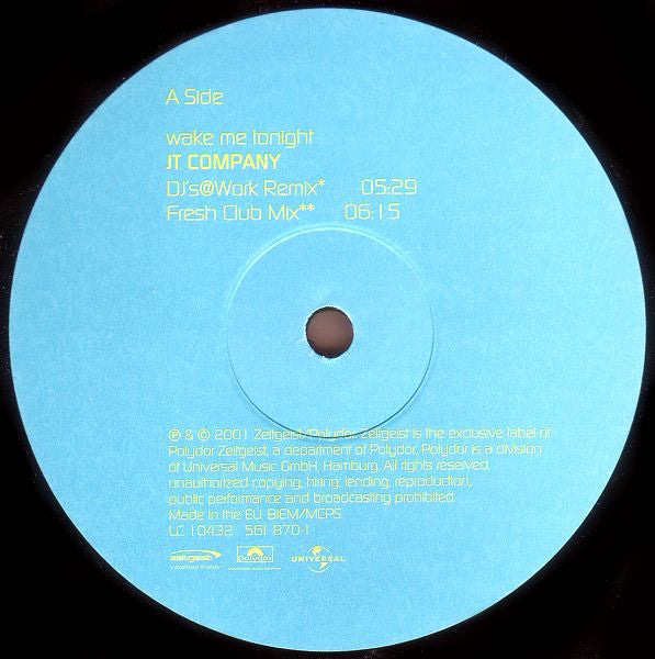 JT Company : Wake Me Tonight (12")