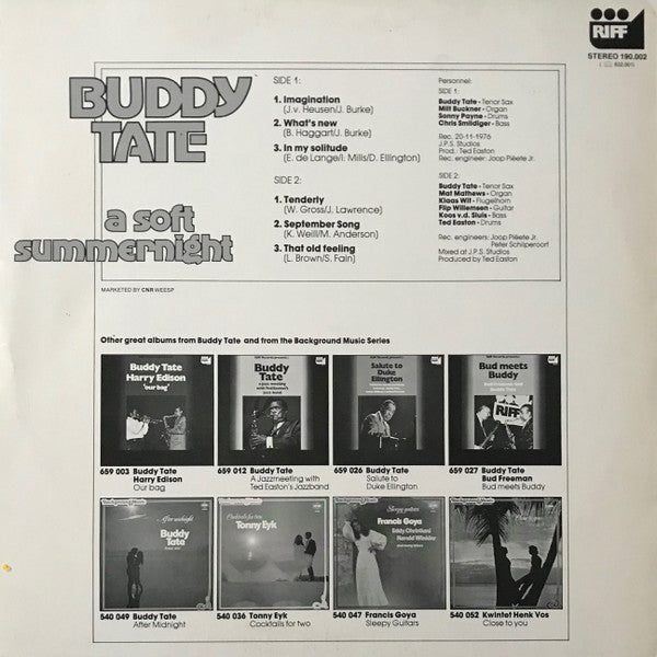 Buddy Tate Featuring Milt Buckner : A Soft Summernight (Music For A Soft Summernight) (LP)