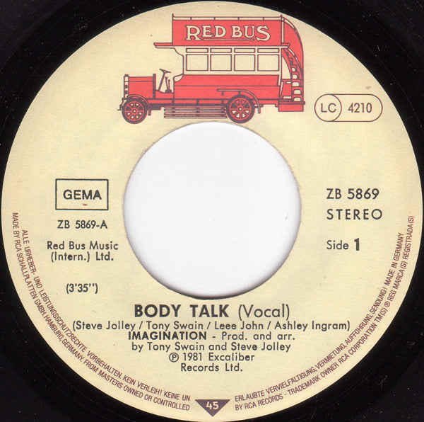 Imagination : Body Talk (7", Single)