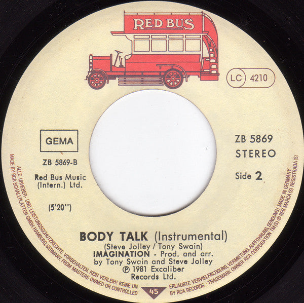 Imagination : Body Talk (7", Single)