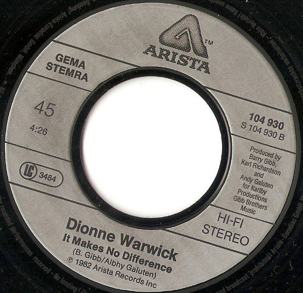 Dionne Warwick : All The Love In The World (7", Single)