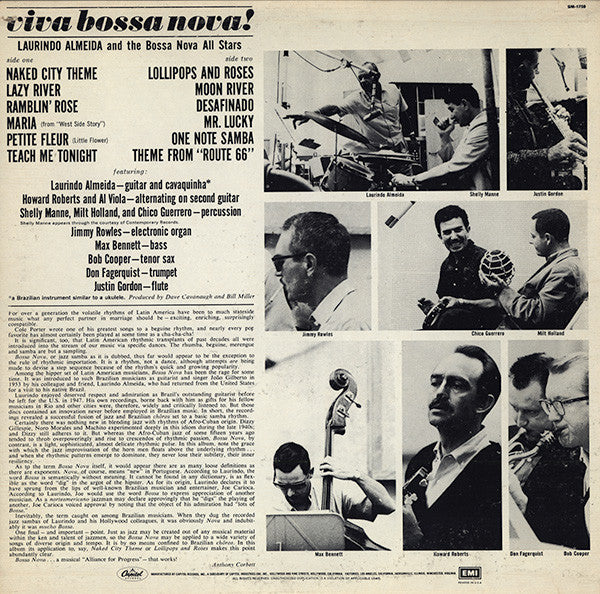 Laurindo Almeida & The Bossa Nova Allstars : Viva Bossa Nova! (LP, Album, RE)