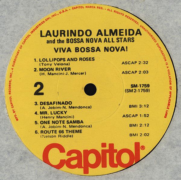 Laurindo Almeida & The Bossa Nova Allstars : Viva Bossa Nova! (LP, Album, RE)