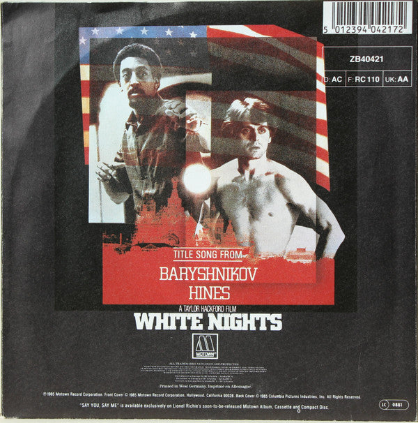 Lionel Richie : Say You, Say Me (7", Single)