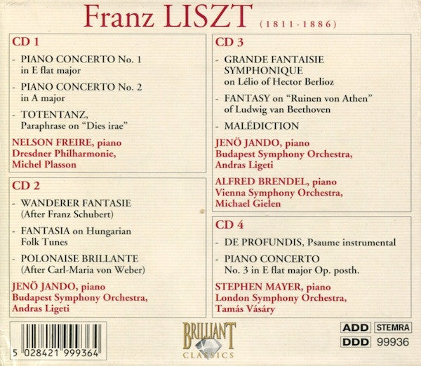 Franz Liszt : Works For Piano & Orchestra (4xCD + Box, Comp)