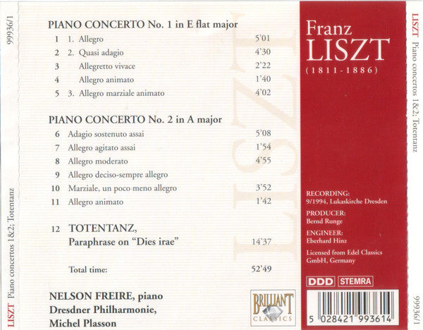 Franz Liszt : Works For Piano & Orchestra (4xCD + Box, Comp)