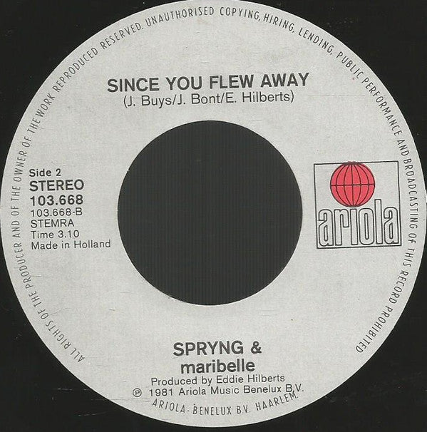 Spryng & Maribelle : Come On Over (7", Single)