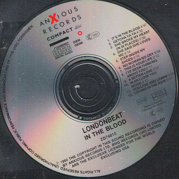 Londonbeat : In The Blood (CD, Album, RP)