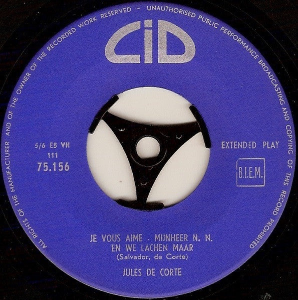 Jules de Corte : Levensliedjes Volume II (7", EP, RE)