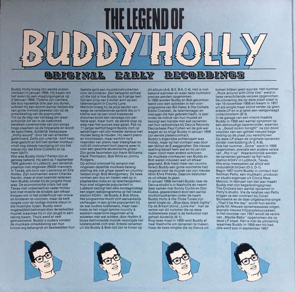 Buddy Holly : The Legend Of Buddy Holly - Original Early Recordings (2xLP, Comp)
