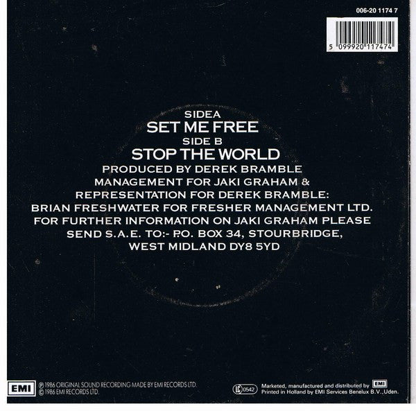 Jaki Graham : Set Me Free (7", Single)