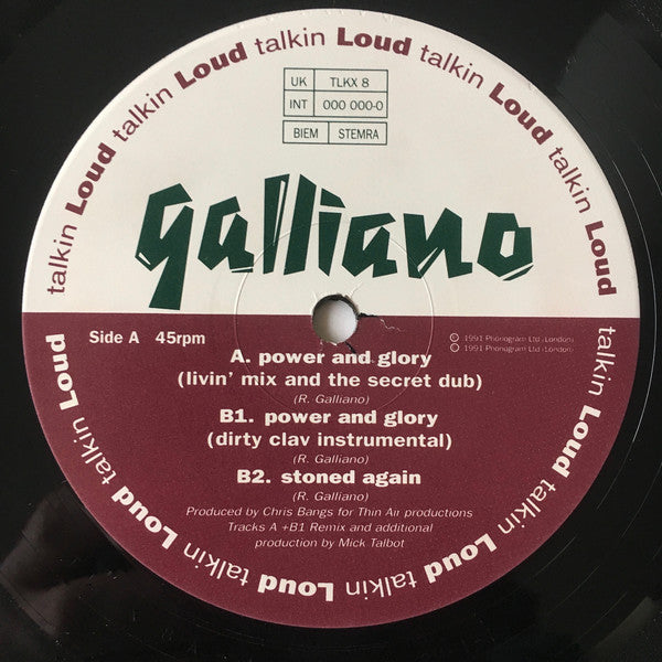 Galliano : Power + Glory (12")
