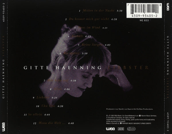 Gitte Hænning : Liebster (CD, Album)