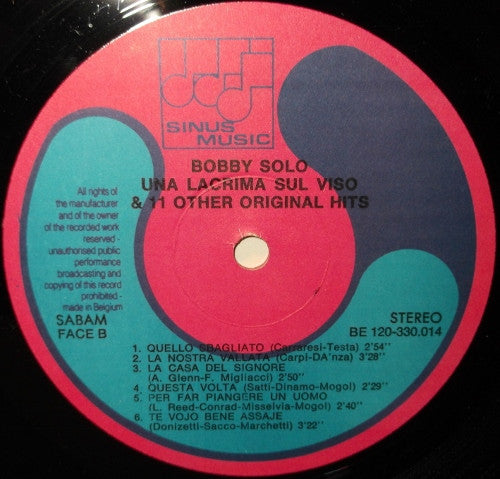 Bobby Solo : Una Lacrima Sul Viso & 11 Other Original Hits (LP, Comp)