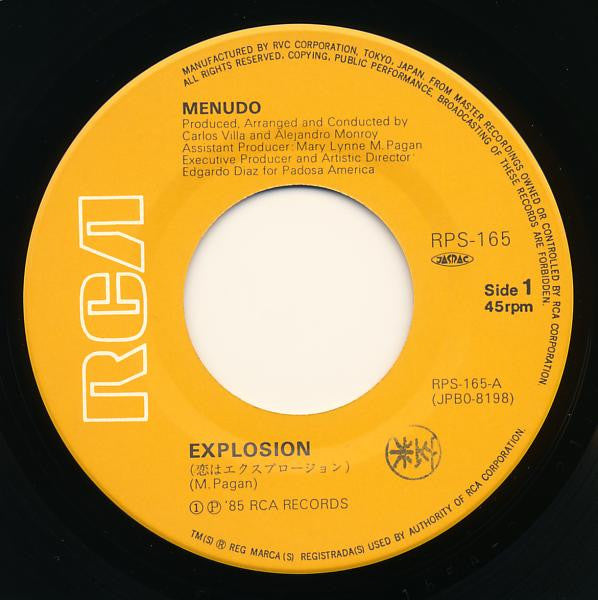 Menudo : Explosion (7", Single)