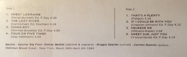 Sidney Bechet : La Storia Del Jazz (History Of Jazz) (LP)